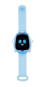 little tikes tobi robot smartwatch - blue with movable arms and legs, fun expressions, sound effects, play games, track fitness and steps, built-in cameras for photo and video 512 mb | kids age 4+