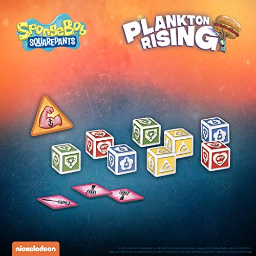 USAOPOLY Spongebob: Plankton Rising Cooperative Dice and Card Game | Featuring Artwork & Characters from Nickelodeon's Spongebob Squarepants Cartoon | Officially Licensed Spongebob Game