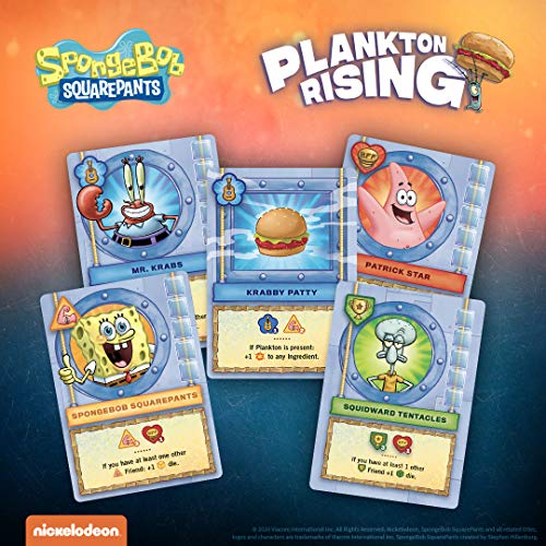 USAOPOLY Spongebob: Plankton Rising Cooperative Dice and Card Game | Featuring Artwork & Characters from Nickelodeon's Spongebob Squarepants Cartoon | Officially Licensed Spongebob Game