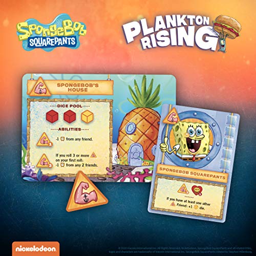 USAOPOLY Spongebob: Plankton Rising Cooperative Dice and Card Game | Featuring Artwork & Characters from Nickelodeon's Spongebob Squarepants Cartoon | Officially Licensed Spongebob Game