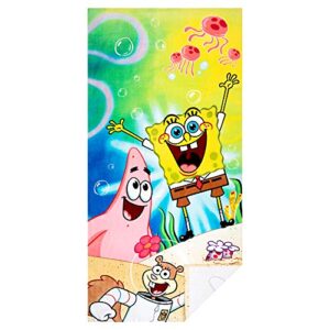 Franco Kids Super Soft Cotton Beach Towel, 58 in x 28 in, Spongebob Squarepants