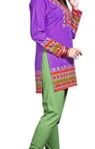 Maple Clothing Women's Short Kurta Tunic Kurti Top Indian Clothing (Purple, 3XL)