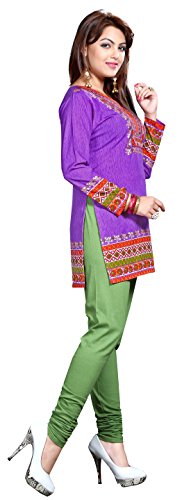 Maple Clothing Women's Short Kurta Tunic Kurti Top Indian Clothing (Purple, 3XL)