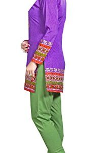 Maple Clothing Women's Short Kurta Tunic Kurti Top Indian Clothing (Purple, 3XL)