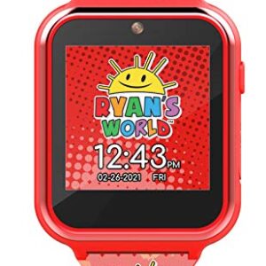 Accutime Kids Ryan's World Red Educational, Touchscreen Smart Watch Toy for Boys, Girls, Toddlers - Selfie Cam, Learning Games, Alarm, Calculator, Pedometer and More, 7Model: RYW4005AZ