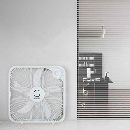 Genesis 20" Box Fan, 3 Settings, Max Cooling Technology, Carry Handle, White (G20BOX-WHT)