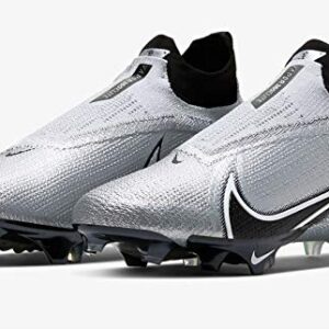 Nike Vapor Edge Elite 360 Flyknit Mens Football Cleat Ao8276-100 Size 7 Silver/Black