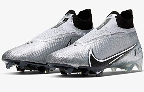 Nike Vapor Edge Elite 360 Flyknit Mens Football Cleat Ao8276-100 Size 7 Silver/Black