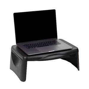mind reader anchor collection, portable laptop desk/breakfast table with hinged lid and storage, 18.75" l x 11.25" w x 7.25" h, black
