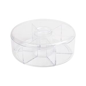 Mind Reader Acrylic Storage & Organizer 6 Compartment Tea Bag Holder with Lid, Round Pantry Organizer for Kitchen, Clear, Clear Round, Clear Round