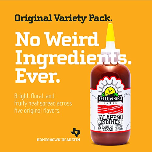 Yellowbird Classic Hot Sauce Variety Set 9.8 oz Pantry Size (Mellow Hot to Real Hot | 5 Flavors | Gift Pack)