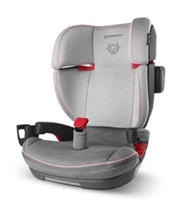 uppababy alta booster seat, sasha (grey melange with pink accent)