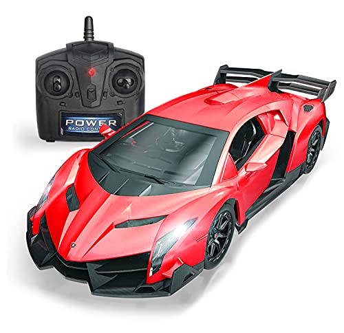 QUN FENG Remote Control RC CAR Racing Cars Compatible with Lamborghini Veneno Officially Licensed 1:24 Toy RC Cars Model Vehicle for Boys 6,7,8 Years Old,red