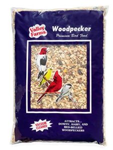 valley farms woodpecker mix with sunflower hearts - no mess no waste wild bird food (15 lb)