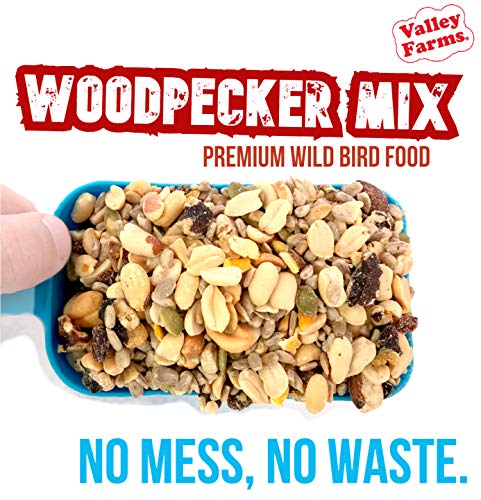 Valley Farms Woodpecker Mix with Sunflower Hearts - No Mess No Waste Wild Bird Food (15 LB)