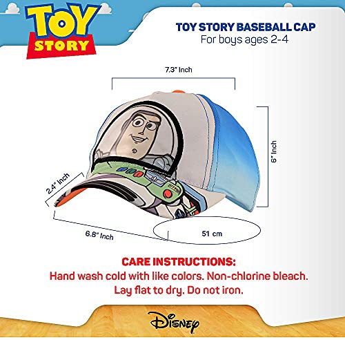 Disney Boys' Little Kid Baseball Cap, Toy Story Buzz Lightyear Adjustable Toddler Hat for Ages 2-4, Multicolor