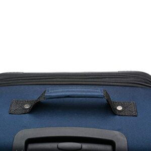 U.S. Traveler Aviron Bay Expandable Softside Luggage with Spinner Wheels, Navy, 30-Inch