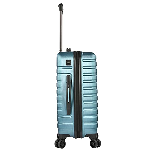 U.S. Traveler Boren Polycarbonate Hardside Rugged Travel Suitcase Luggage with 8 Spinner Wheels, Aluminum Handle, Teal, Carry-on 22-Inch, USB Port