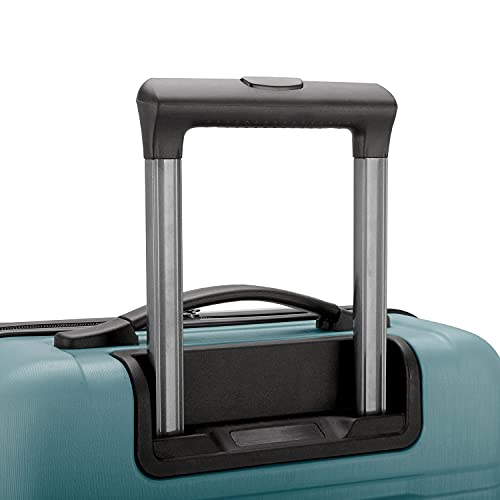 U.S. Traveler Boren Polycarbonate Hardside Rugged Travel Suitcase Luggage with 8 Spinner Wheels, Aluminum Handle, Teal, Carry-on 22-Inch, USB Port
