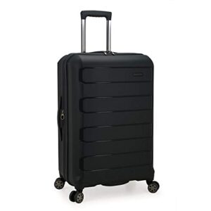traveler's choice pagosa indestructible hardshell expandable spinner luggage, black, checked-medium 26-inch