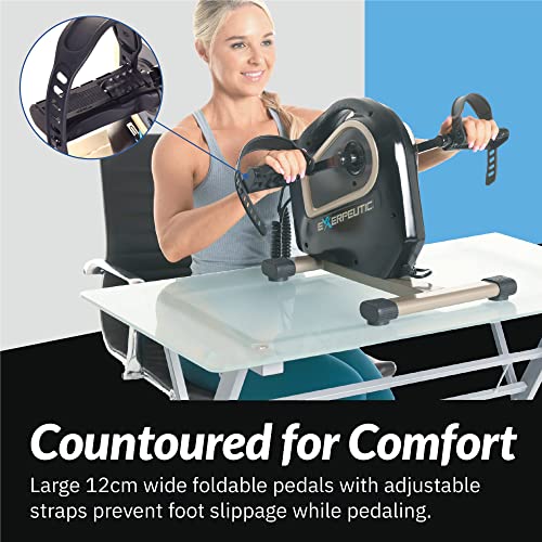 Exerpeutic 2000M Motorized Electric Legs and Arms Pedal Exerciser - Mini Exercise Bike for Work from Home Fitness - Black