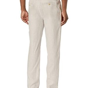 Cubavera Men's Delave 100% Flat Front Pant (Waist Size 30-42 Big & Tall), Natural Linen, 36W x 32L