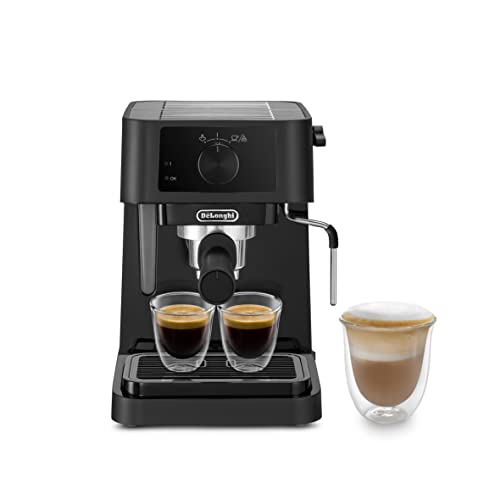 De'Longhi Stilosa EC230.BK, Traditional Barista Pump Espresso Machine, Espresso and Cappuccino, 2 cups, Black