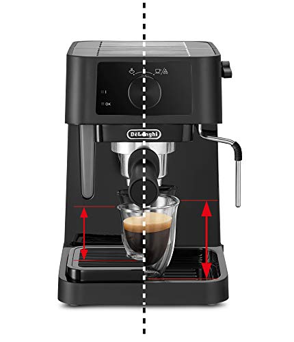 De'Longhi Stilosa EC230.BK, Traditional Barista Pump Espresso Machine, Espresso and Cappuccino, 2 cups, Black