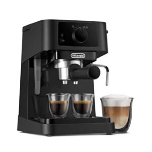 De'Longhi Stilosa EC230.BK, Traditional Barista Pump Espresso Machine, Espresso and Cappuccino, 2 cups, Black