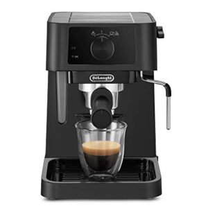 De'Longhi Stilosa EC230.BK, Traditional Barista Pump Espresso Machine, Espresso and Cappuccino, 2 cups, Black