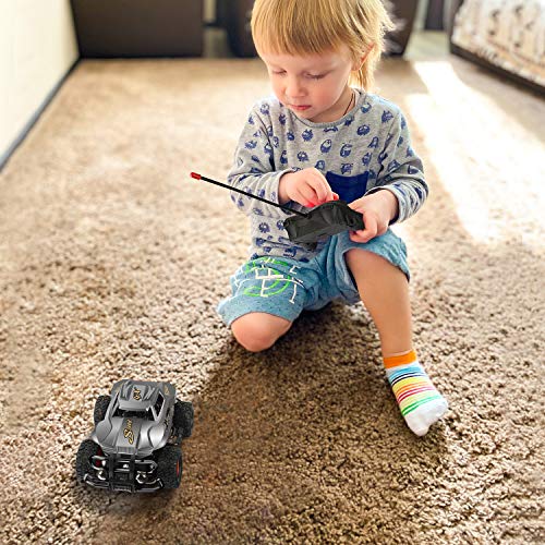 Remote Control Car for Kids, RC Stunt Car with LED Headlights, Double Sided 360°Rolling Rolling Rotating Rotation, Outdoor RC Car Toy Birthday Gifts for Kids Age 3-8 Boys Monster Truck (Blue)…