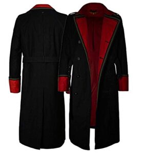 40k warhammer iconic imperial guard costume long coat red and black combination (medium) (xx-large)