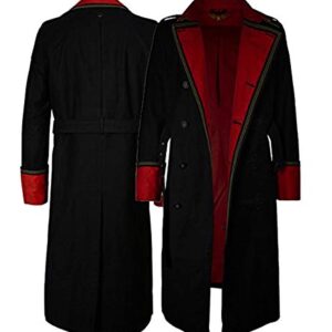 40k Warhammer Iconic Imperial Guard Costume Long Coat Red and Black Combination (Medium) (XX-Large)