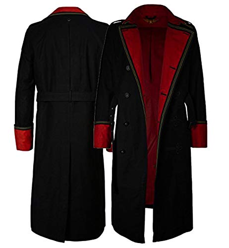 40k Warhammer Iconic Imperial Guard Costume Long Coat Red and Black Combination (Medium) (XX-Large)