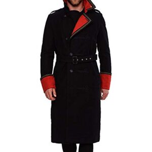 40k Warhammer Iconic Imperial Guard Costume Long Coat Red and Black Combination (Medium) (XX-Large)