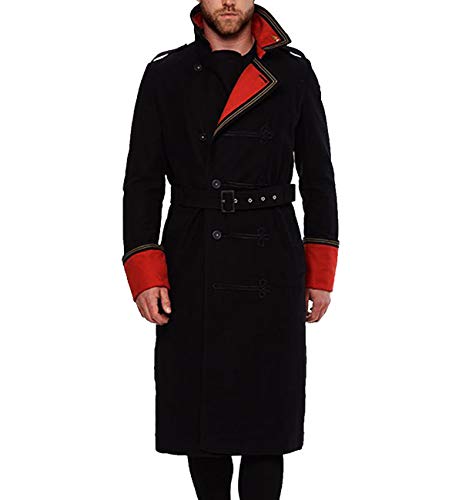 40k Warhammer Iconic Imperial Guard Costume Long Coat Red and Black Combination (Medium) (XX-Large)