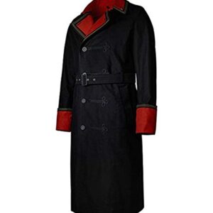 40k Warhammer Iconic Imperial Guard Costume Long Coat Red and Black Combination (Medium) (XX-Large)