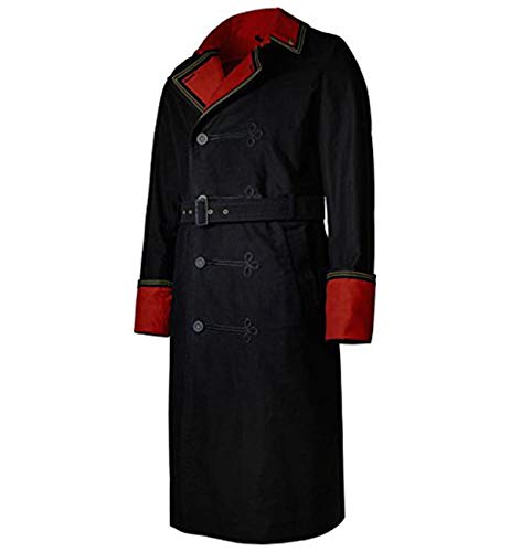 40k Warhammer Iconic Imperial Guard Costume Long Coat Red and Black Combination (Medium) (XX-Large)