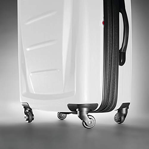 Samsonite Winfield 2 Hardside Expandable Luggage with Spinner Wheels, Checked-Medium 24-Inch, Brushed White