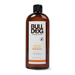 bulldog mens skincare and grooming body wash, lemon and bergamot, lemon, 16.9 fluid ounce