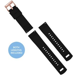 20mm Black - BARTON Elite Silicone Watch Bands - Rose Gold Buckle Quick Release