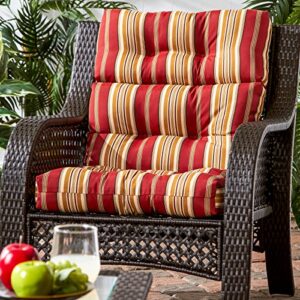 Greendale Home Fashions Outdoor 44 x 22-inch High Back Chair Cushion, Set of 1, Tuscan Stripe