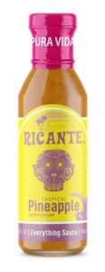 ricante tropical pineapple habanero infused everything sauce, keto and gluten friendly, whole 30 approved, 12-ounce bottle