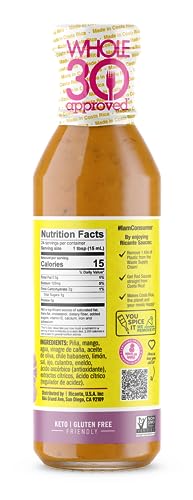 Ricante Tropical Pineapple Habanero Infused Everything Sauce, Keto and Gluten Friendly, Whole 30 Approved, 12-Ounce Bottle