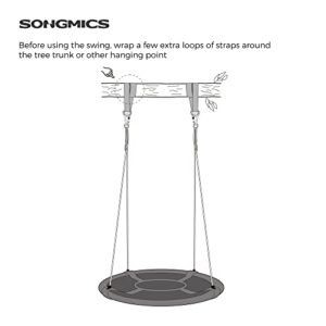 SONGMICS Saucer Tree Swing, 40 Inch, 700 lb Load, Includes Hanging Kit, Green and Black UGSW001G01