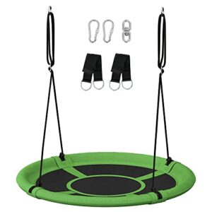 songmics saucer tree swing, 40 inch, 700 lb load, includes hanging kit, green and black ugsw001g01