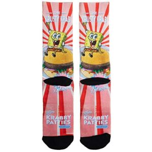 Nickelodeon Spongebob Squarepants The Krusty Krab Sublimated All Over Print Men's Crew Socks