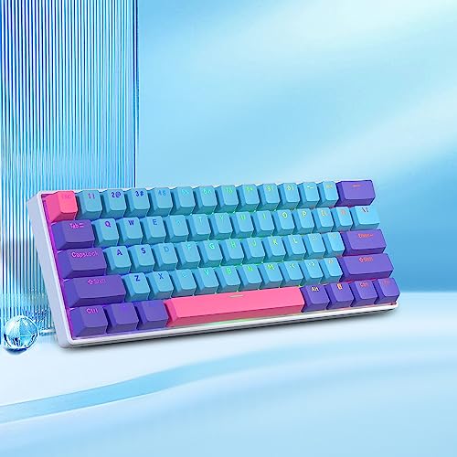 BOYI Wired 60% Mechanical Gaming Keyboard,61 Mini RGB Cherry MX Switch PBT Keycaps NKRO Programmable Type-C Keyboard for Gaming and Working (Joker Color,Cherry MX Blue Switch)