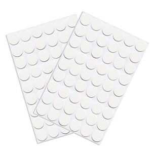 victorshome self-adhesive screw hole stickers pvc cover caps dustproof for wooden furniture cabinet 21mm 2 sheets/108 pcs white