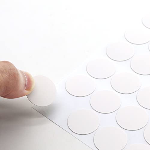 VictorsHome Self-Adhesive Screw Hole Stickers PVC Cover Caps Dustproof for Wooden Furniture Cabinet 21mm 2 Sheets/108 Pcs White